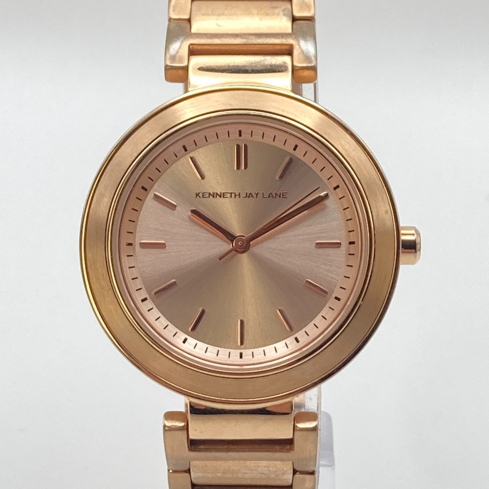 Kenneth Jay Lane KJL Women's Watch 37mm Rose Gold Tone WR 50M New Battery 7"
